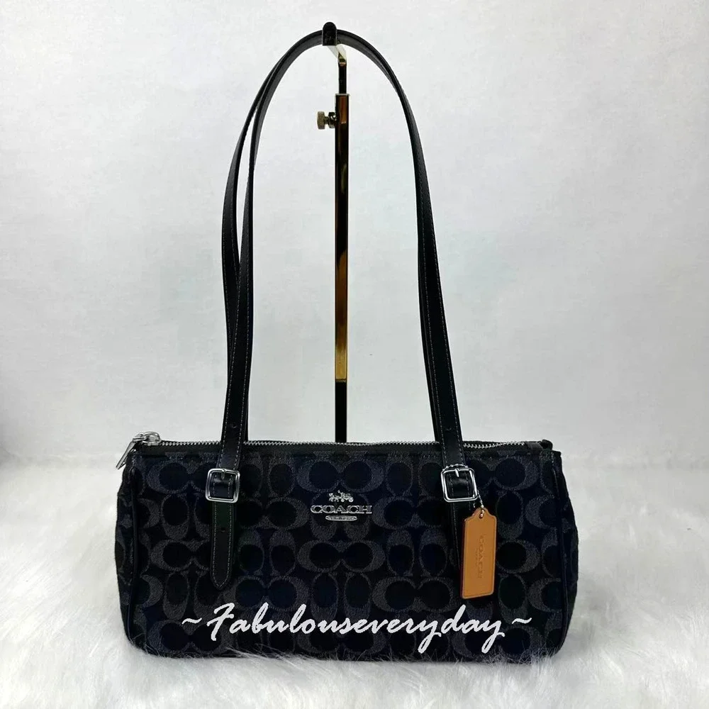 Coach Asher Shoulder Bag In Signature Denim CDB92 Denim/Silver/Black NWT